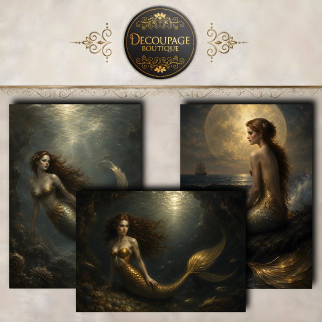 Enchanted Mermaid Collection Decoupage Wrapping Paper Sheets (Enchanted Mermaid Collection Decoupage Wrapping Paper Sheets)