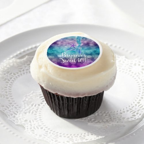 Enchanted Mermaid Fin Under the Sea Birthday Party Edible Frosting Rounds