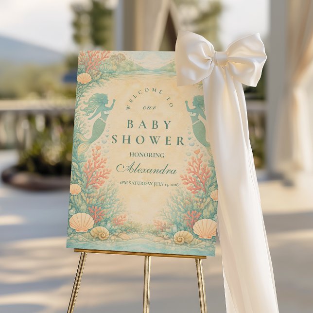 Enchanted Mermaid Lagoon Baby Shower Foam Board (Creator Uploaded)