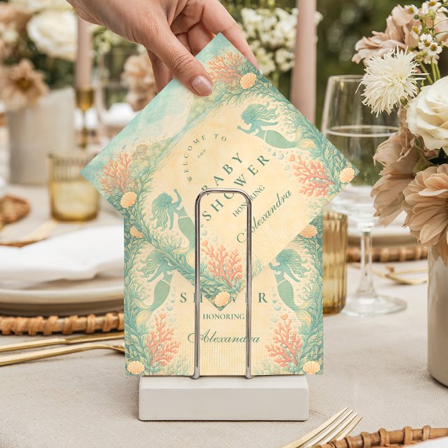 Enchanted Mermaid Lagoon Baby Shower Napkins (Creator Uploaded)