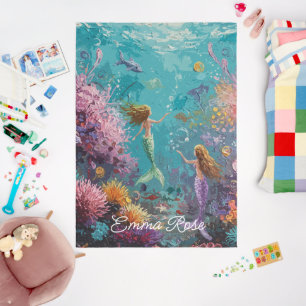 Enchanted Mermaid Underwater Scene Rug