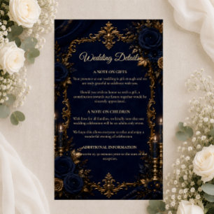 Enchanted Midnight Blue Autumn Wedding  Enclosure Card