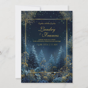 Enchanted Midnight Forest Wedding Invitation