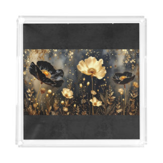 Enchanted Midnight Garden Acrylic Tray