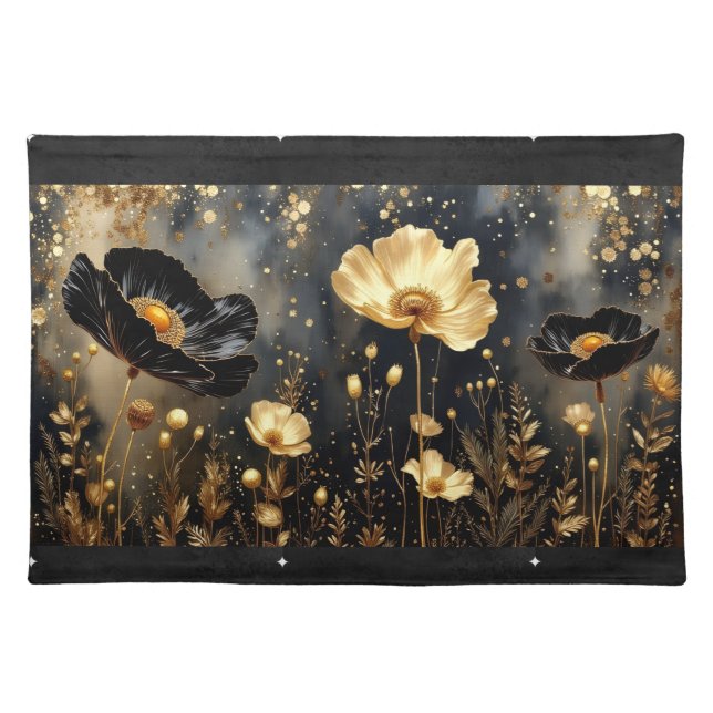 Enchanted Midnight Garden Cloth Placemat (Front)