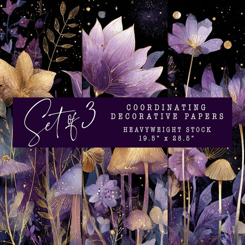 ENCHANTED MIDNIGHT GARDEN DECORATIVE PAPER SET