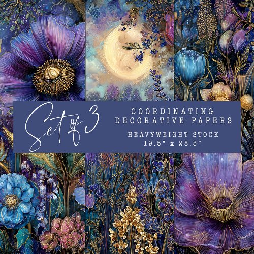 ENCHANTED MIDNIGHT GARDEN DECORATIVE PAPER SET
