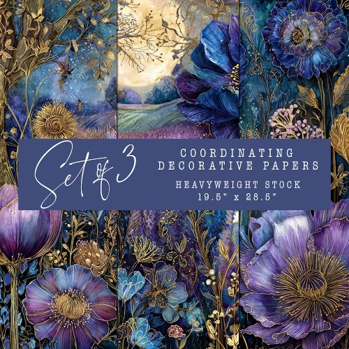 ENCHANTED MIDNIGHT GARDEN DECORATIVE PAPER SET