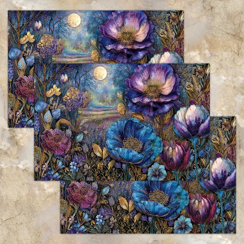 ENCHANTED MIDNIGHT GARDEN DECOUPAGE TISSUE PAPER