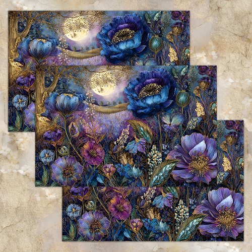 ENCHANTED MIDNIGHT GARDEN DECOUPAGE TISSUE PAPER