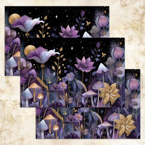ENCHANTED MIDNIGHT GARDEN DECOUPAGE TISSUE PAPER