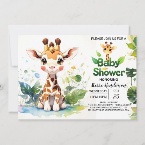 Enchanted Minimalist Safari Baby Shower Invitation