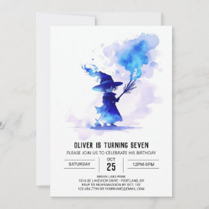 Enchanted Modern Wizard Birthday Invitation