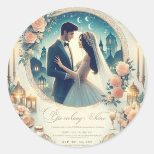 "Enchanted Moments: A Night to Remember" Classic Round Sticker