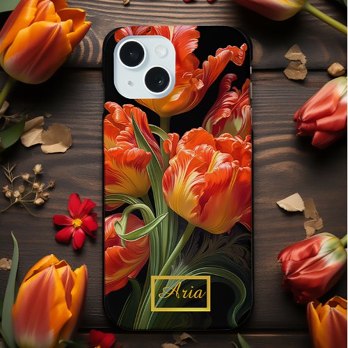 Enchanted Moody Dark Floral Tulips  iPhone 15 Case