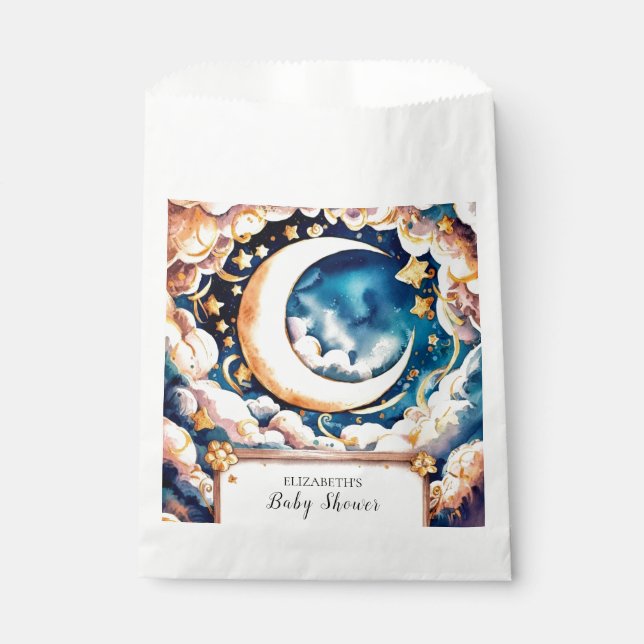 Enchanted Moon Celestial Baby Shower Favor Bag (Front)