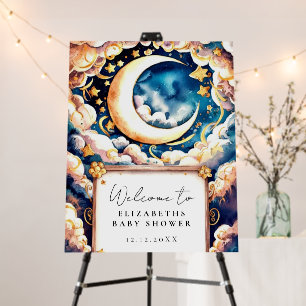 Enchanted Moon Celestial Baby Shower Welcome Sign