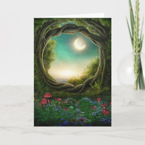 Enchanted Moon Tree Greeting Card