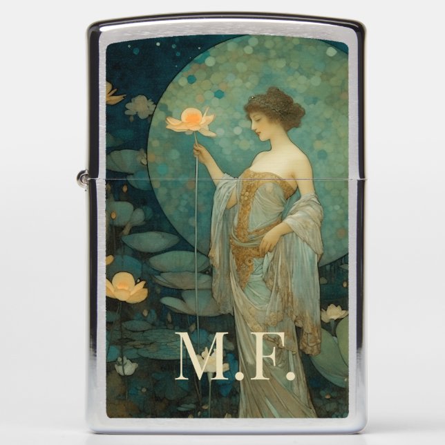 Enchanted Moonlight, Art Nouveau style  Zippo Lighter (Front)