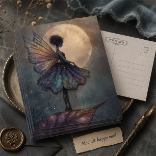 Enchanted Moonlight Fairy Watercolor Fantasy Postcard