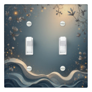 Enchanted Moonlight Forest Abstract Light Switch Cover