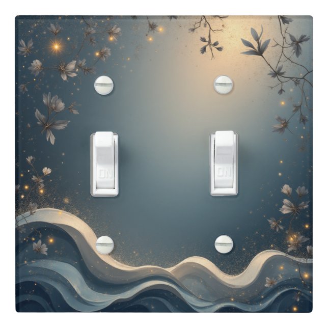 Enchanted Moonlight Forest Abstract Light Switch Cover (In Situ)