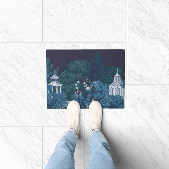 Enchanted Moonlit Gardens Chinoiserie  Doormat (Indoor)