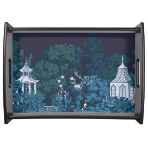 Enchanted Moonlit Gardens Chinoiserie Serving Tray