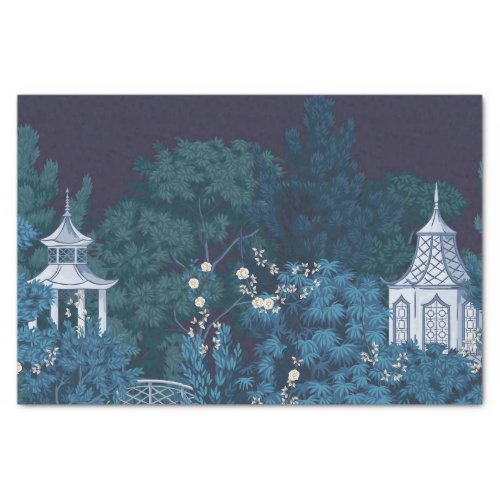 Enchanted Moonlit Gardens Chinoiserie  Tissue Paper