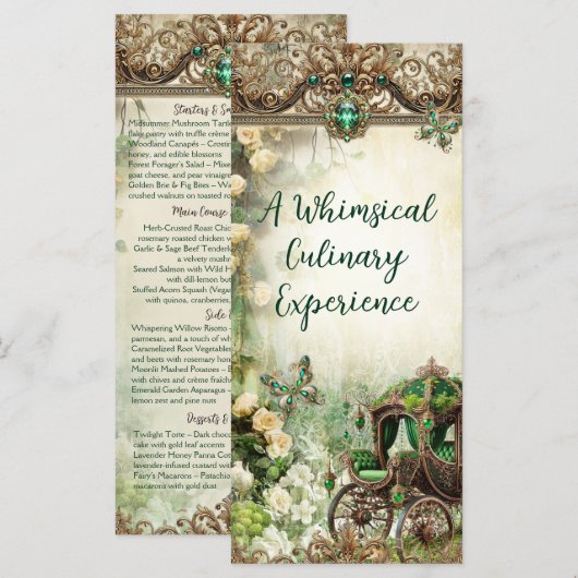 Enchanted Moss & Moonlight Fairytale Event Menu (Front/Back)