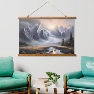 Enchanted Mountain Landscape Whimsical Home Hanging Tapestry