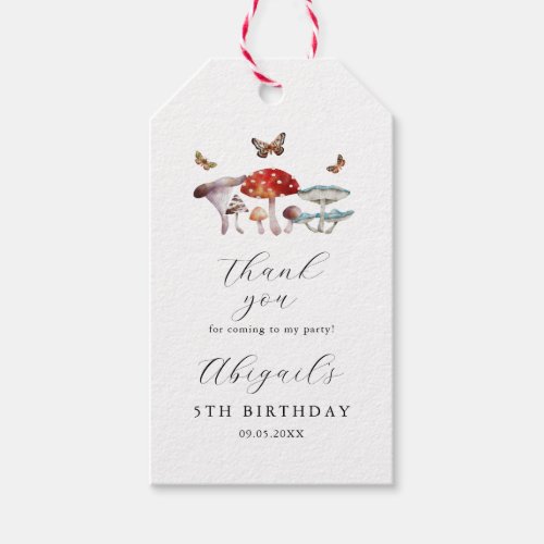 Enchanted Mushroom Birthday Party  Gift Tags