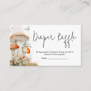 Enchanted Mushroom Forest Baby Diaper Raffle Enclosure Card