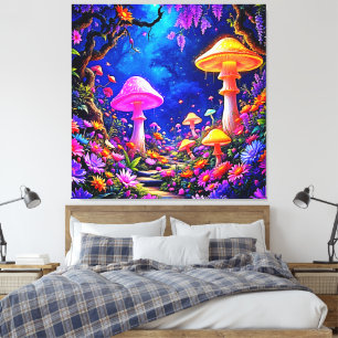 Enchanted Mushroom Forest Canvas Print