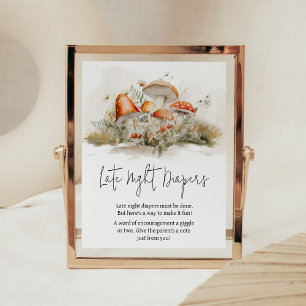 Enchanted Mushroom Forest Late Night Diapers Poster