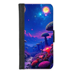 Enchanted Mushroom Forest Night Design iPhone 8/7 Wallet Case