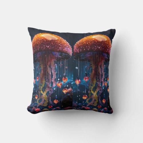 Enchanted Mushroom Forest Pillow Design