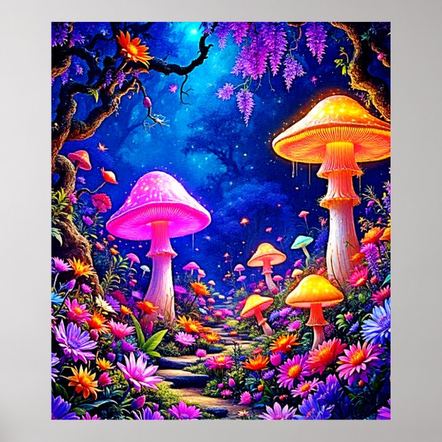 Enchanted Mushroom Forest Poster (Front)
