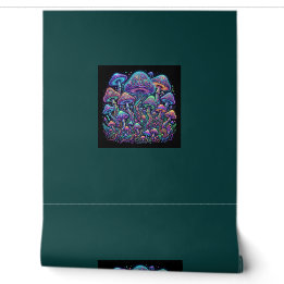 Enchanted Mushroom Forest Textured Wallpaper