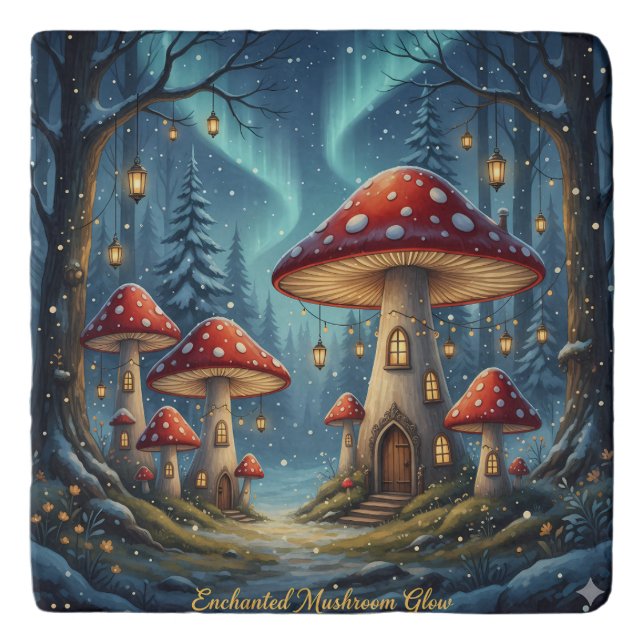  Enchanted Mushroom Glow Mug – Magical Fairy Fores Trivet (Front)