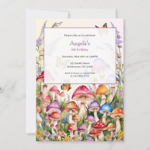Enchanted Mushroom Grove Birthday Girls Invitation