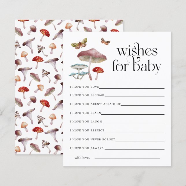 Enchanted Mushroom Wishes for Baby Card (Front/Back)