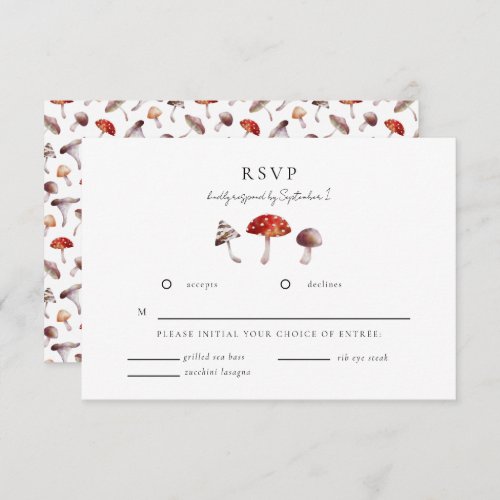 Enchanted Mushrooms Wedding RSVP Card