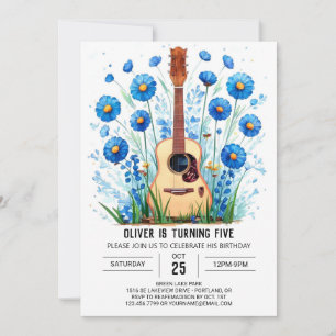  Enchanted Musician's Guitar Boy Birthday Invitation