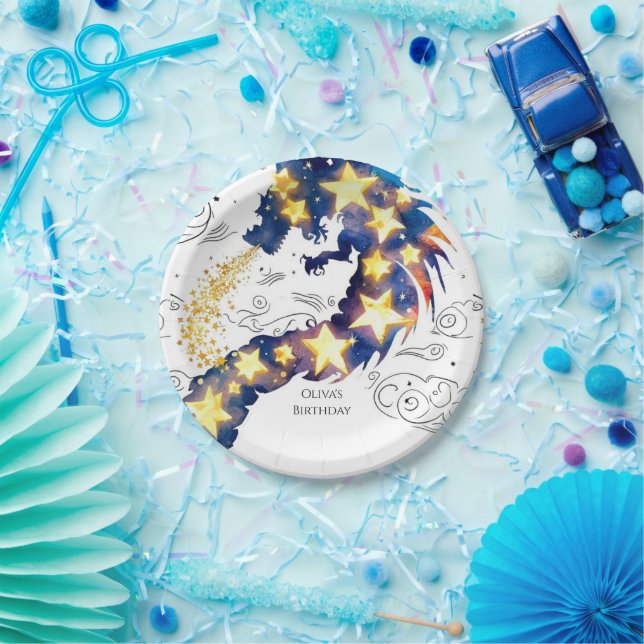 Enchanted Mystical Dragon Birthday Paper Plates (Party)