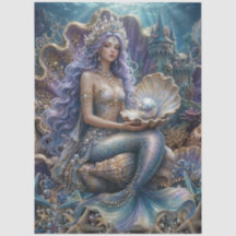 Enchanted Mystical Fantasy Mermaid Decoupage