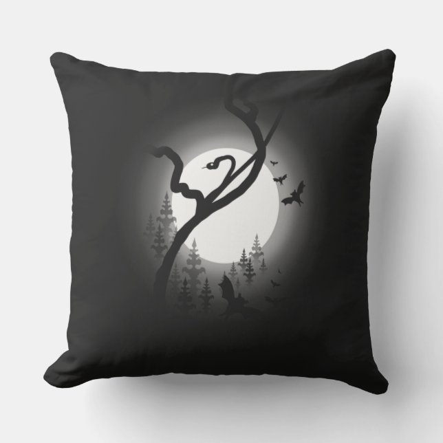 Enchanted Night Forest Outdoor Pillow (Front)