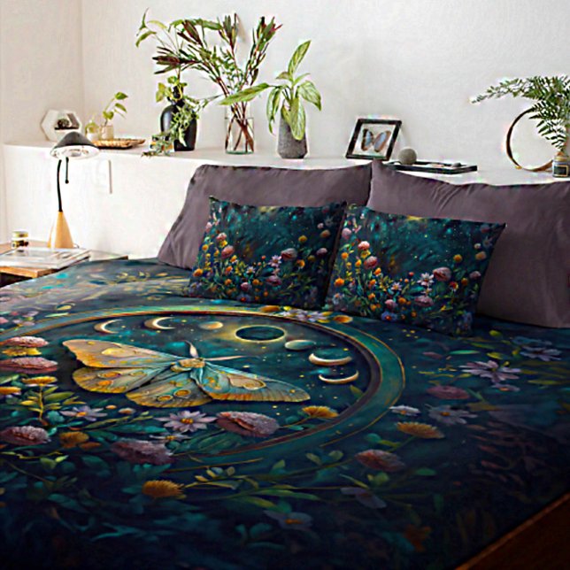Enchanted Night Garden Celestial Floral Dreamscape Pillow Case (Creator Uploaded)
