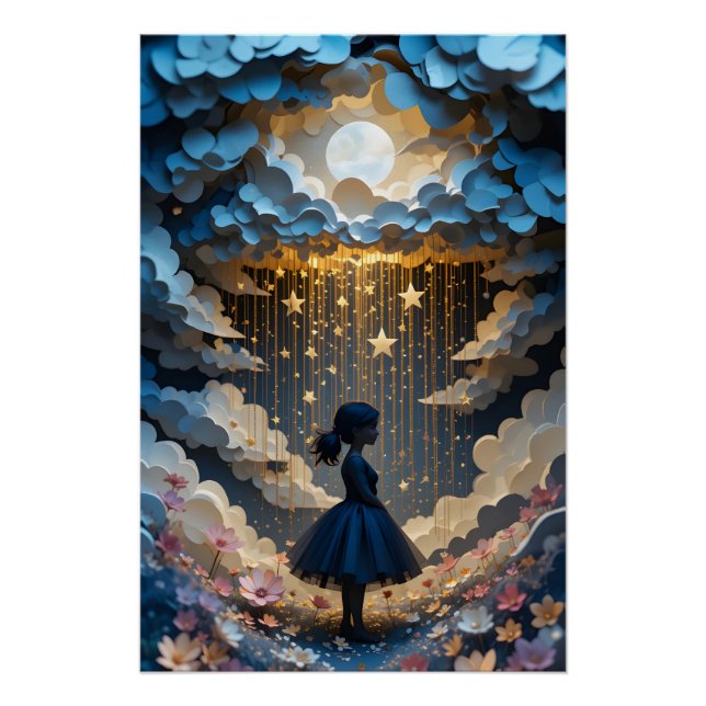 Enchanted Night Papercraft Scene Poster (Front)