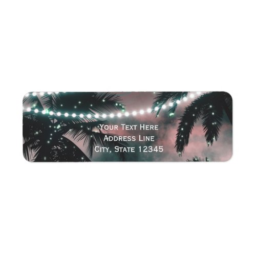 Enchanted Night Sky Evening Beach Lights Wedding Label